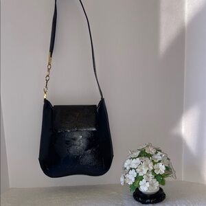 💕💕💕💕 Francesco Biasia Black Shoulder Bag with Gold Accents NWOT